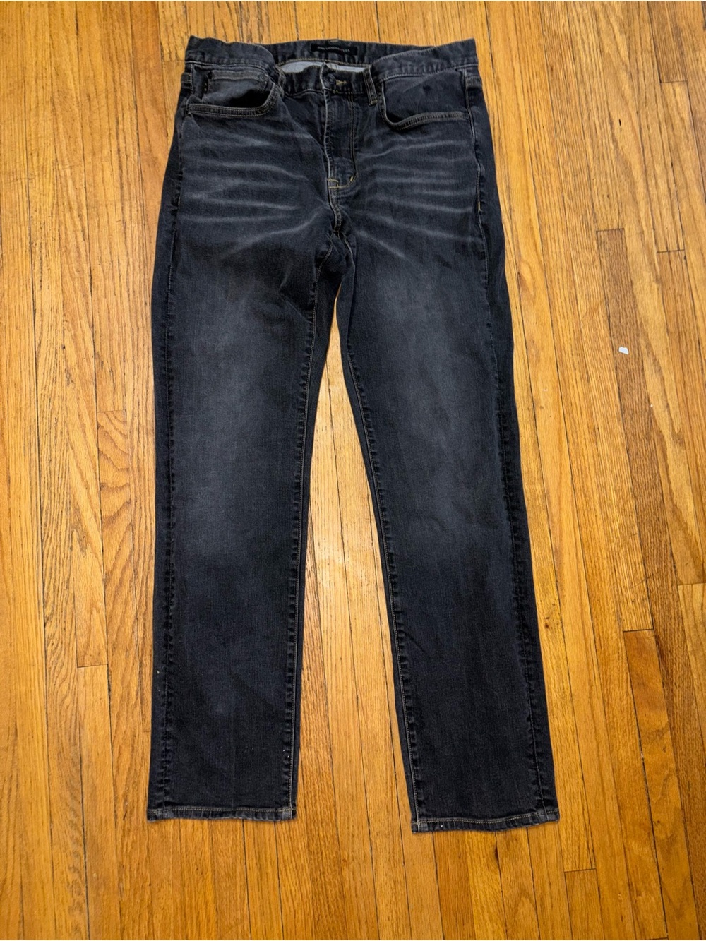 John Varvatos Men's Washed Black Slim Straight Jeans